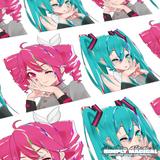 Color Pop Miku & Teto Stickers